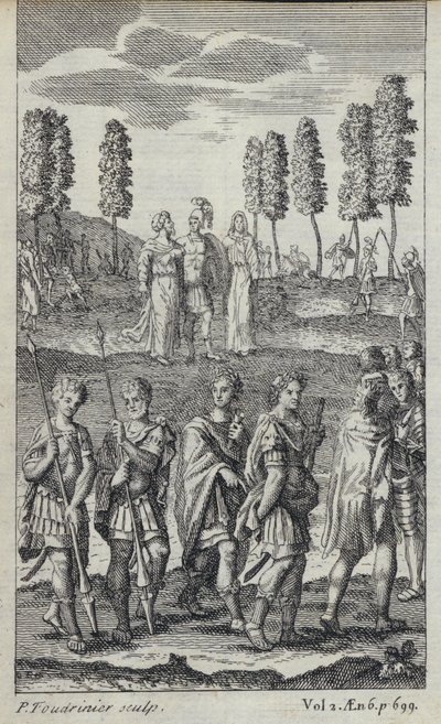 Illustration für John Drydens Übersetzung von Virgils Aeneis (Stich) von European School