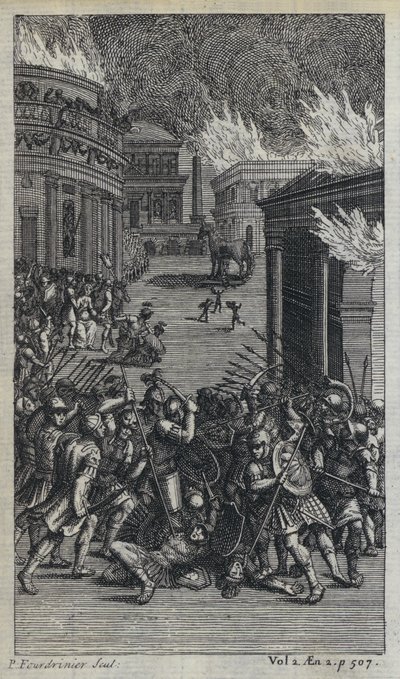 Illustration für John Drydens Übersetzung von Virgils Aeneis (Stich) von European School