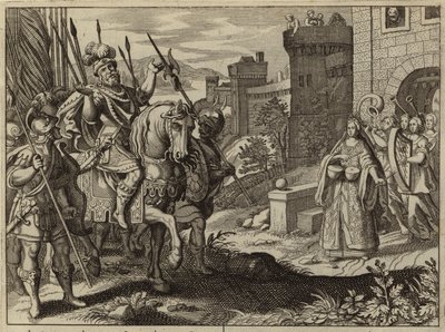 Jefta wird nach dem Sieg über die Ammoniter von seiner Tochter begrüßt (Stich) von European School