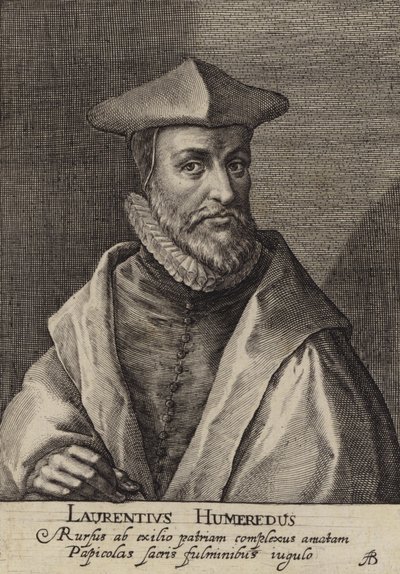 Laurence Humphrey, englischer Theologe, Präsident des Magdalen College, Oxford (Gravur) von European School