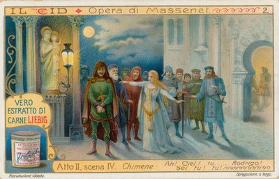 Le Cid von Massenet, Liebig-Karte, frühes 20. Jahrhundert von European School