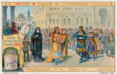 Le Cid von Massenet, Liebig-Karte, frühes 20. Jahrhundert von European School
