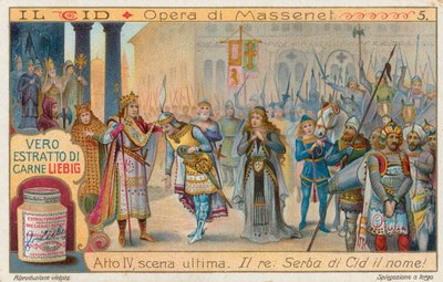 Le Cid von Massenet, Liebig-Karte, frühes 20. Jahrhundert von European School