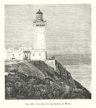 Der Leuchtturm am Kap Spartel, Marokko (Stich) von European School