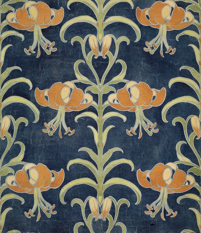 Lilien-Design für Tapeten oder Textilien, 1896 von European School
