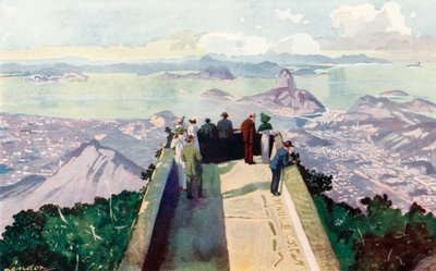 Blick vom östlichen Rand des Corcovado-Gipfels, 2.300 Fuß von European School