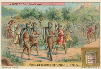 Macbeth. Der Wald, der marschierte, Liebig-Karte, frühes 20. Jahrhundert von European School