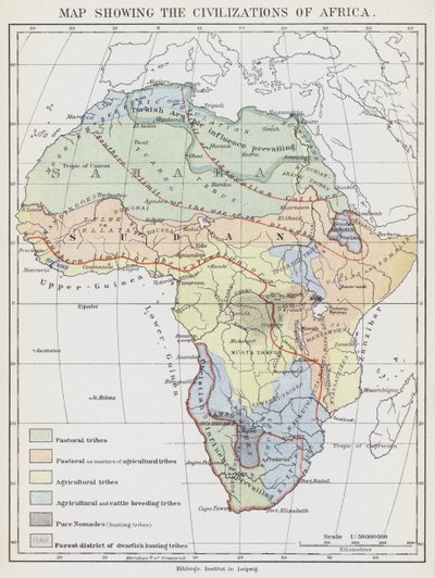 Karte der Zivilisationen Afrikas von European School
