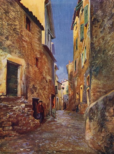 Menton, Straße in der Altstadt von European School