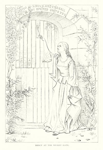 Barmherzigkeit am Wicket Gate (Gravur) von European School