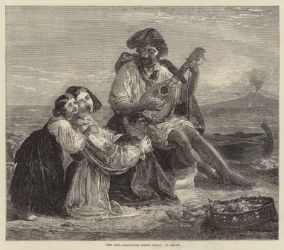 Neapolitanische Fischerfamilie (Gravur) von European School