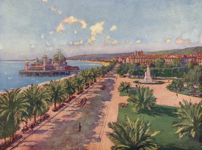 Nizza, La Jetée, das Denkmal und Gesamtansicht aus der Vogelperspektive von European School