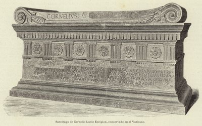 Sarkophag von Cornelius Lucius Scipio, im Vatikan aufbewahrt von European School