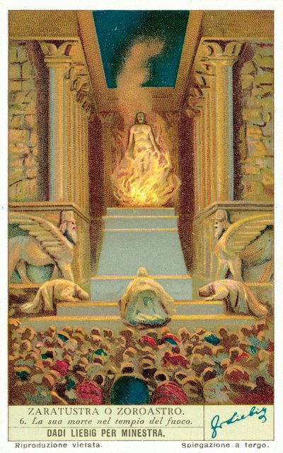 Der Tod von Zoroaster im Feuertempel von European School