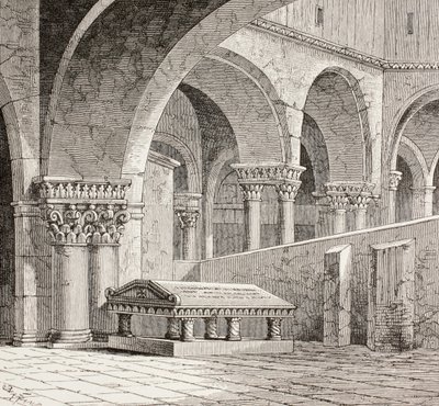 Grab von Gottfried von Bouillon in der Kirche des Heiligen Grabes, Jerusalem, ca. 1880 von European School