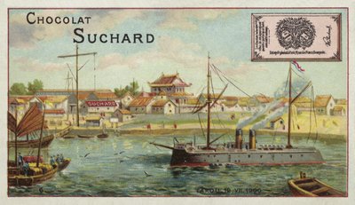 Kriegsschiff in Taku, China, Boxeraufstand, 1900 von European School