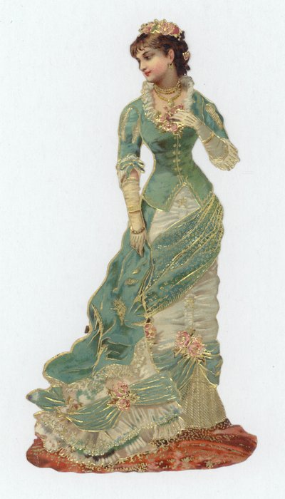 Frau im viktorianischen Kleid von European School