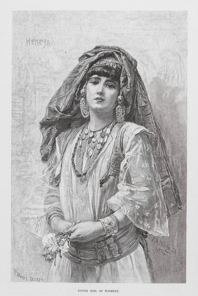 Junges Mädchen aus Tlemcen (Gravur) von European School