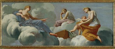 Amor, von seiner Mutter getadelt, flüchtet in die Arme von Ceres von Eustache (studio of) Le Sueur
