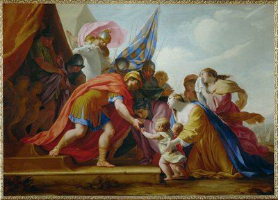 Volumnia und Verturie vor Coriolan von Eustache (studio of) Le Sueur