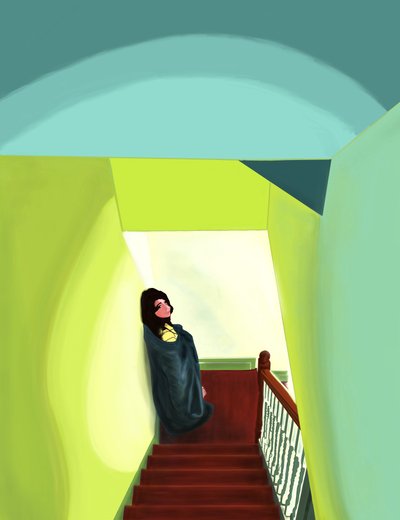 Avy auf Treppen, Brooklyn von Evan Sklar