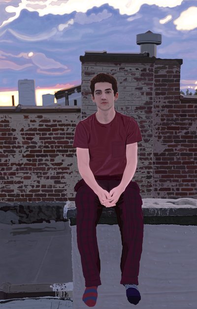 Emmitt auf dem Dach, Brooklyn von Evan Sklar