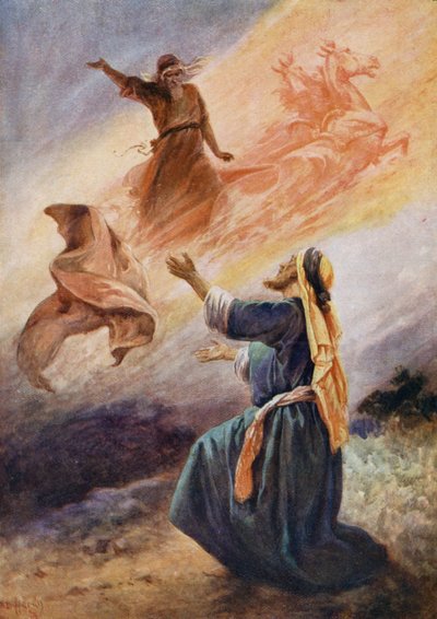 Elija fährt in einem feurigen Wagen in den Himmel von Evelyn Stuart Hardy