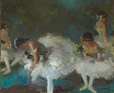 Tänzer hinter der Bühne von Everett Shinn