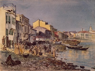 Russische Soldaten am Ufer in San Stefano, 1878 von Evgeni Kirillovich Makarov