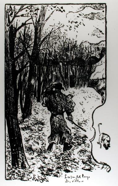 Verlaine in einer Herbstlandschaft, Illustration aus Impression d