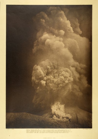 Vesuv - Eine große Lawine heißer Asche in der Nähe des Observatoriums, 13. April 1906 (Schwarzweißfoto) von F.A. Perret