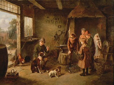 Ein Tag in der Schmiede, 1887 von F.G. Pasmore