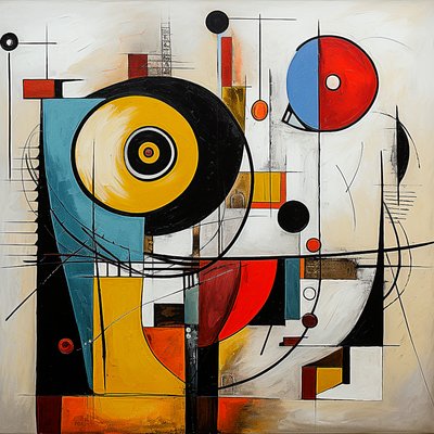 Abstrakte neo-dadaistische Muster, Dadaismus Kunststil, Wandkunstdruck von F. Abderrahim