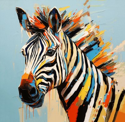 Abstraktes Savannentier Zebra von F. Abderrahim