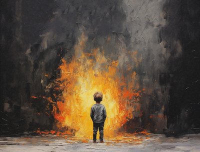 Minimalistisches Gemälde eines unschuldigen Porträts von F. Abderrahim
