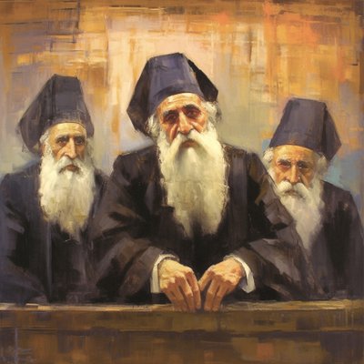Porträtmalerei eines religiösen Ältesten des Klerus von F. Abderrahim