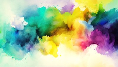 Aquarell abstrakt, bunte Hintergrundmalerei von F. Abderrahim