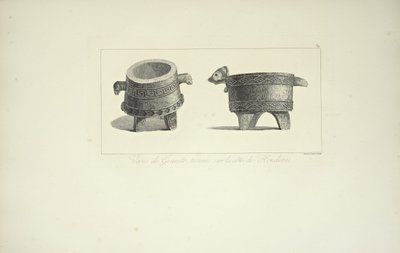 Vasen aus Granit, gefunden an der Küste von Honduras, Illustration aus "Vues des Cordillères et Monumens des Peuples Indigènes de l