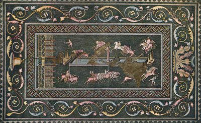 Ein römisches Mosaik in Lyon, das die Zirkusspiele darstellt von F. Artaud