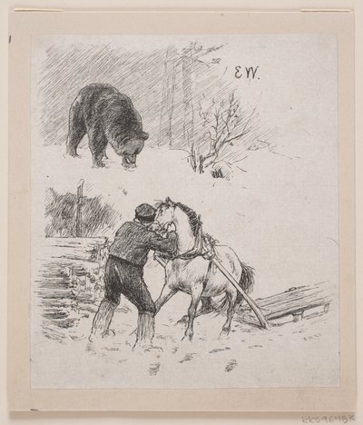 Illustration zu "Velgjort og ilede lønnet" von F. Hendriksen