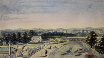 Blick von der Brücke am Bahnhof, Lingfield, Surrey in Richtung Crowhurst von F. J. P.