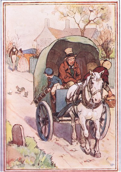 Als sie sich entfernten, rannte seine Mutter aus dem Tor, Illustration aus David Copperfield, 1914 von F. M. B. Blaikie