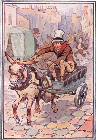 David rannte so schnell er konnte hinter ihm her, Illustration aus David Copperfield, 1914 von F. M. B. Blaikie