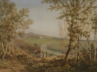 Ansicht desselben Eisenbahnviadukts von oben, ca. 1849 von F. S. Cook