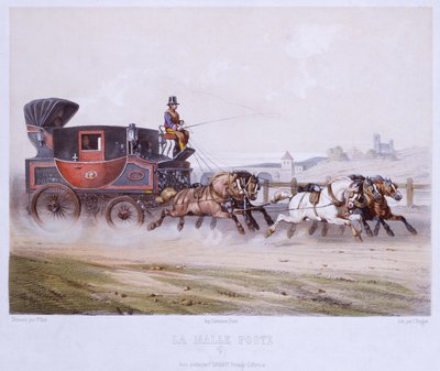 Die Postkutsche, graviert von Charles Bargue (1826-83) von F. after Fort