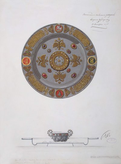 Entwurf einer Präsentationsschale und eines Salzfasses, 1901 von Factory Fabergé Russian Master