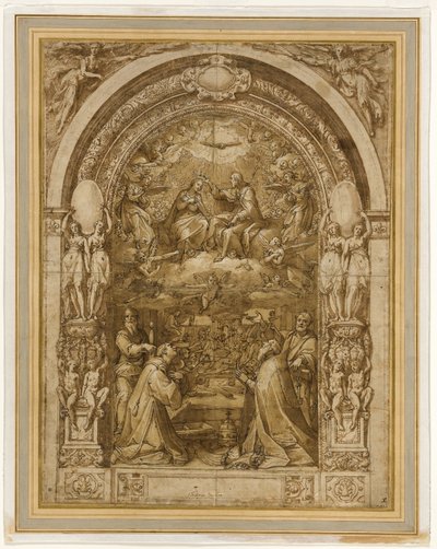 Krönung der Jungfrau, mit dem Martyrium des Heiligen Laurentius von Federico Zuccaro