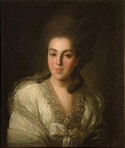 Porträt der Gräfin Anna Alexandrowna Golizyna 1739-1816, geborene Baronin Stroganova, 1777 von Fedor Stepanovich Rokotov