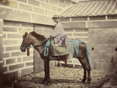 [Ein berittener japanischer Offizier] von Felice Beato