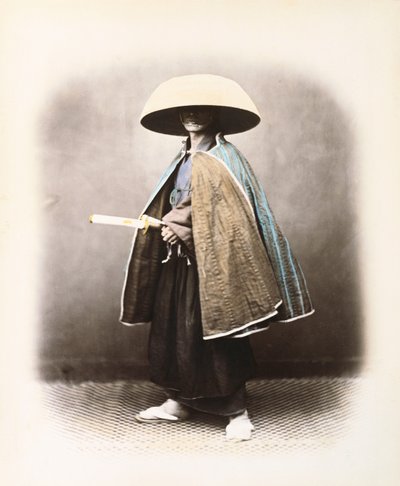Ein japanischer Samurai in traditioneller Kleidung, ca. 1868 von Felice Beato